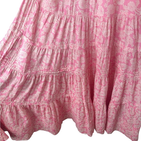 The Great Pleated Ravine Dress Pink Bright Rouge Wild Bush Floral Size 2 Medium - Picture 7 of 13